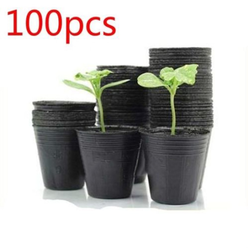 100pcs Seedling Plants Nursery Bags Organic Biodegradable Grow Bags Fabric Eco-friendly Ventilate Growing Planting Bags