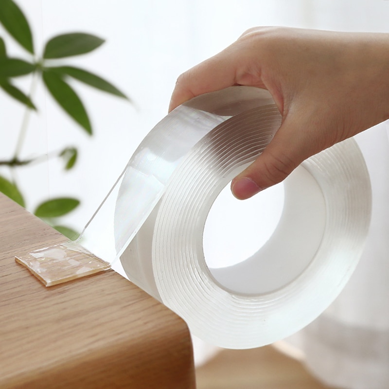 1M/3M/5M Nano Magic Tape Double Sided Tape Transparent NoTrace Reusable Waterproof Adhesive Tape Cleanable Home