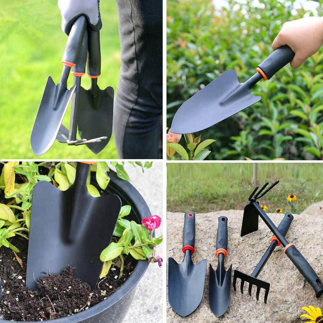 Mini Gardening Tools Set Durable Steel Hand Weeding Fork Transplanting Digging Tool Potted Garden Planting Hand Tool