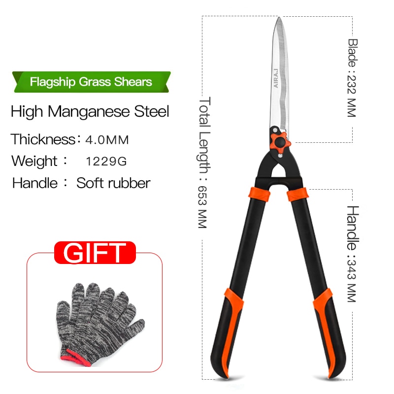 Household Garde Pruning Shears for Lawn Branches Fruit Trees Pruning Large Enhanced Garden Manual Pruning Tool with Gloves