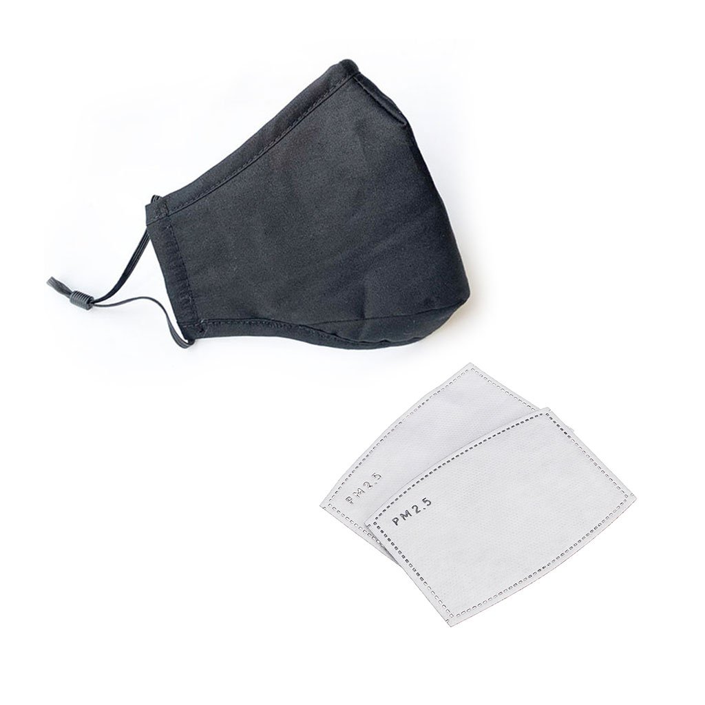 Mask Cotton Anti Dust Protection with 2pcs Pm2.5 Activated Carbon Filters Fabric Mouth Face