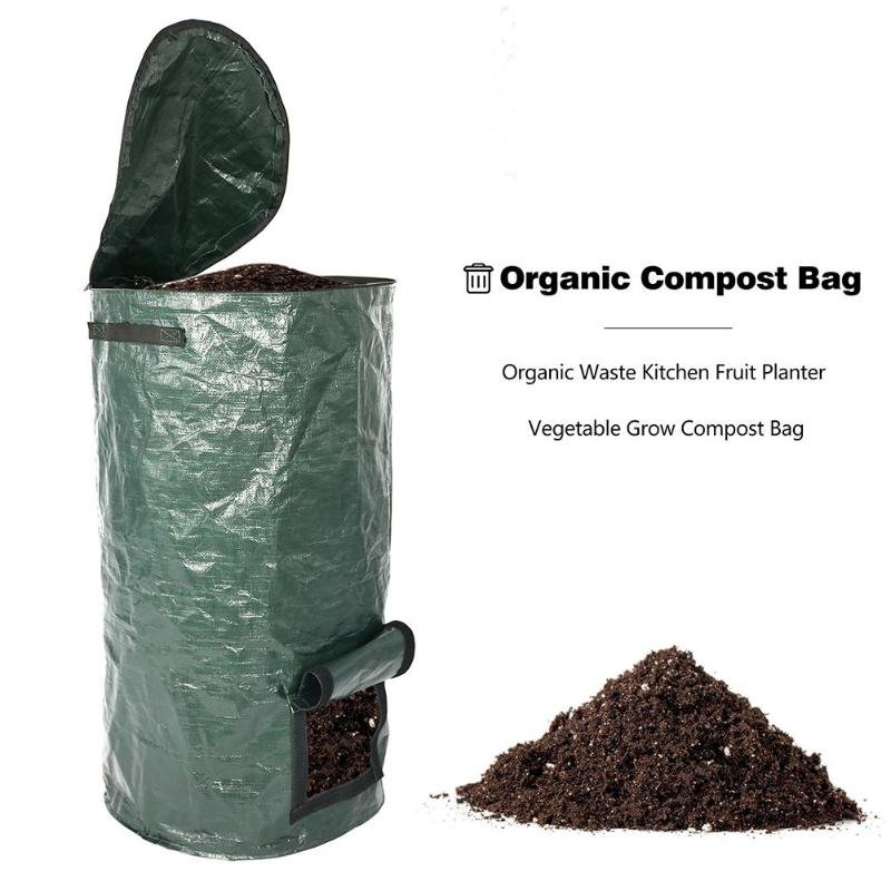 Organic Waste Kitchen Garden Yard Compost Bag Environmental PE Cloth Planter Kitchen Waste Disposal Organic Compost Bag