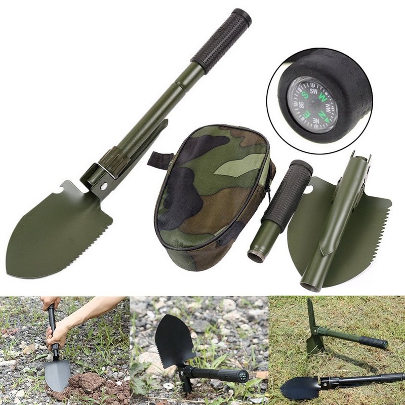 Military Portable Folding Shovel For Survival Multifunction Shovel Stainless Steel Spade Trowel Camping Outdoor Garden Tools