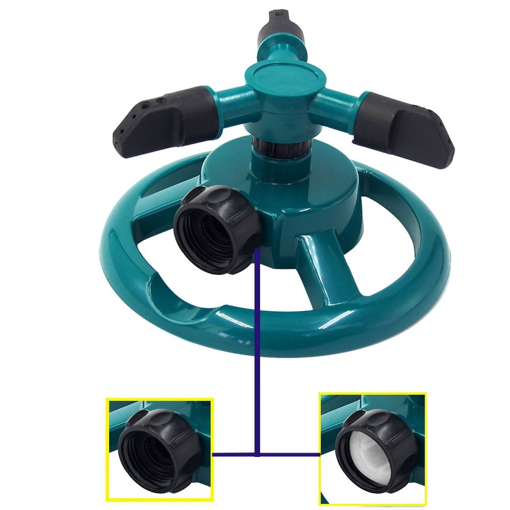 360 Degree Automatic Garden Sprinklers Watering Grass Lawn Rotary Nozzle Rotating Water Sprinkler System Garden Supplies