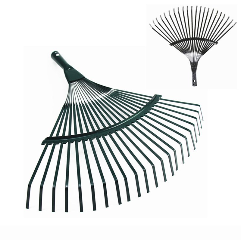 Rake 22 Toothed Rake Wooden Handle Dead Leaf Rake Steel Wire Garden Rake Gardening Tools Agriculture