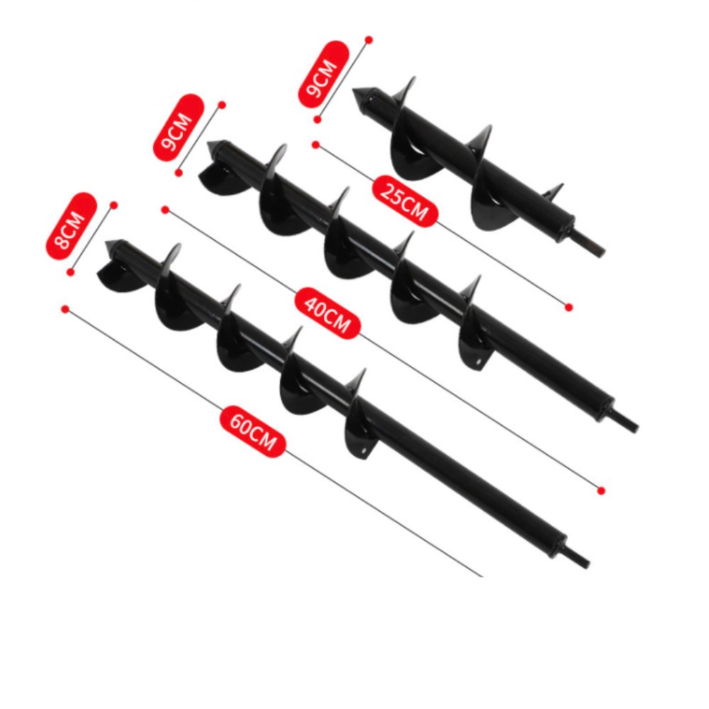 Carbon Steel Planter Garden Auger Spiral Drill Bit Flower Planting Hole Digger Drill Bit Yard Gardening Bedding Planting
